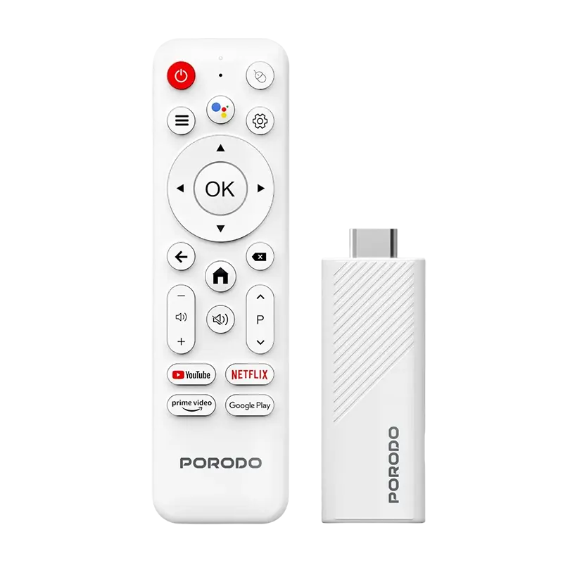 Porodo TV Stick 4K 2+16GB Android 14.0 White Mascom International.webp
